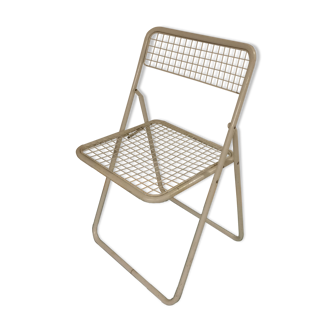 "Ted net" vintage designer folding chair by Niels Gammelgaard blanche