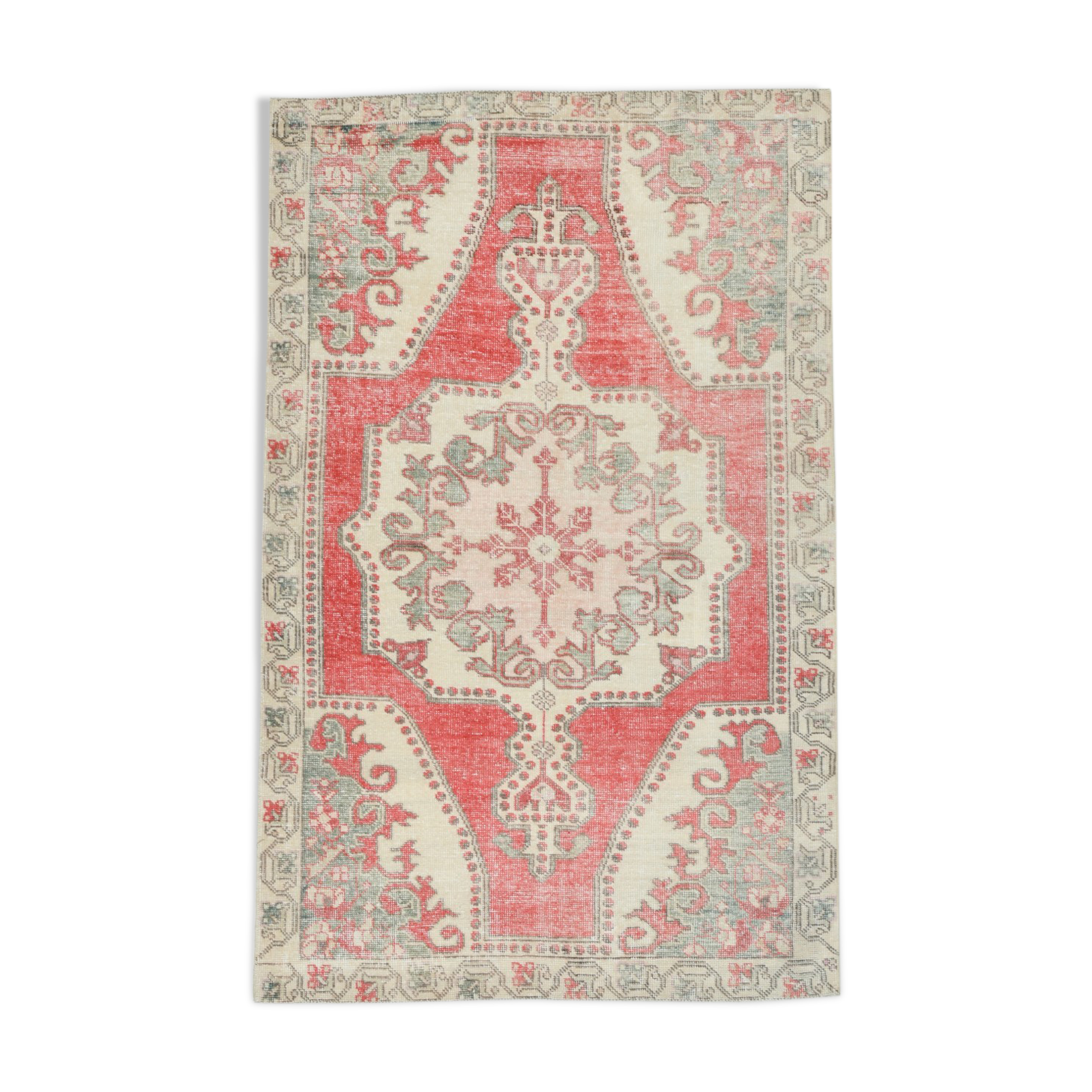 4x7 anatolian handmade vintage rug 215x138cm