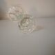 Glass candle holder, orange border