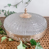 Ceiling lamp in glass and brass