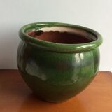 Old terracotta pot enamelled ball shape