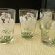 Set of 5 old glasses cups screen-printed décor signed SN Souchon Neuvesel