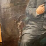 Old painting, portrait of a man of letters signed dated 1863