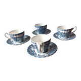 Set of 4 vintage Myott Staffordshire "Tonquin" coffee cups