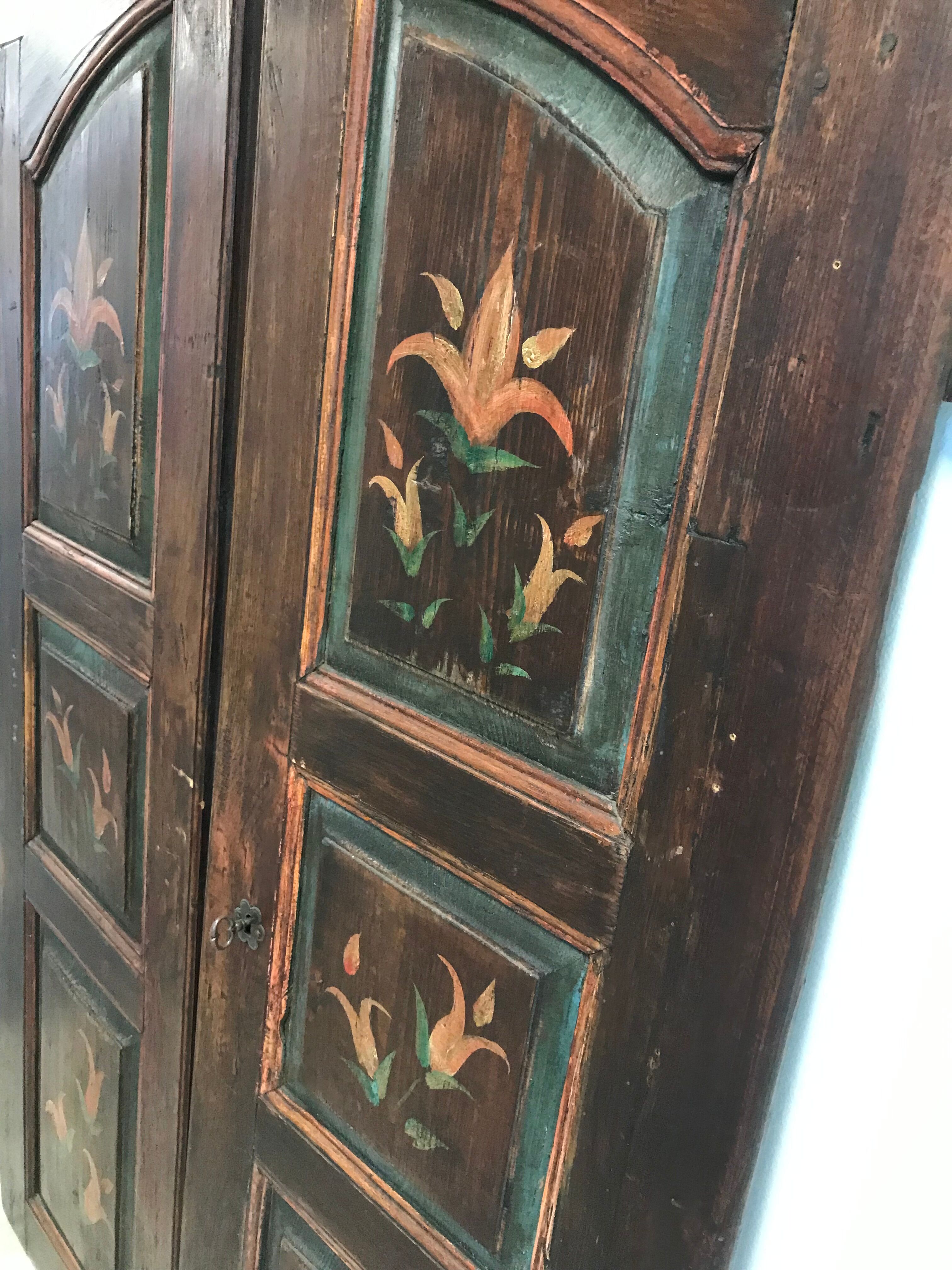 Old double door painted wood