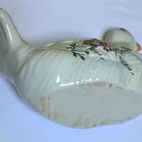 Vintage table flower dove in hand-painted ceramic flower decor