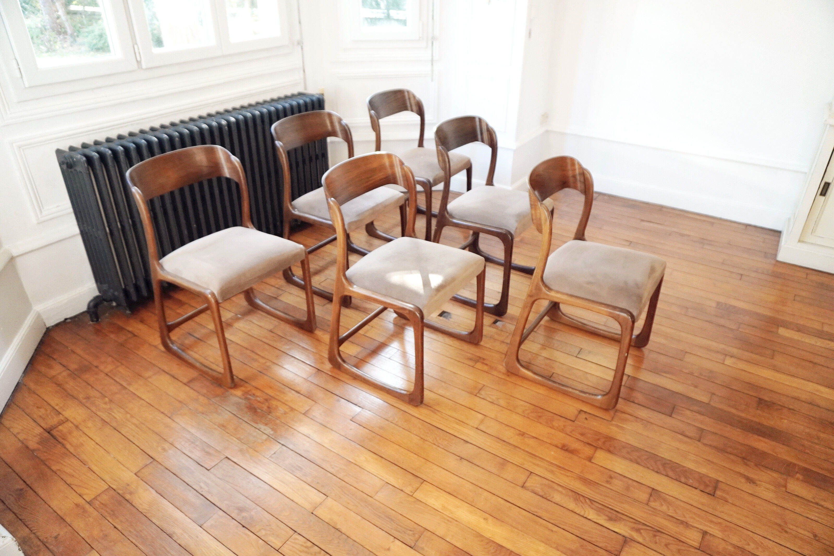 Suite of 6 Baumann sled chairs