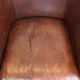 Fauteuil club confortable et spacieux en cuir de mouton avec coussin de siège amovible