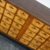 Dutch industrial apothecary cabinet in beech and oak 1940s