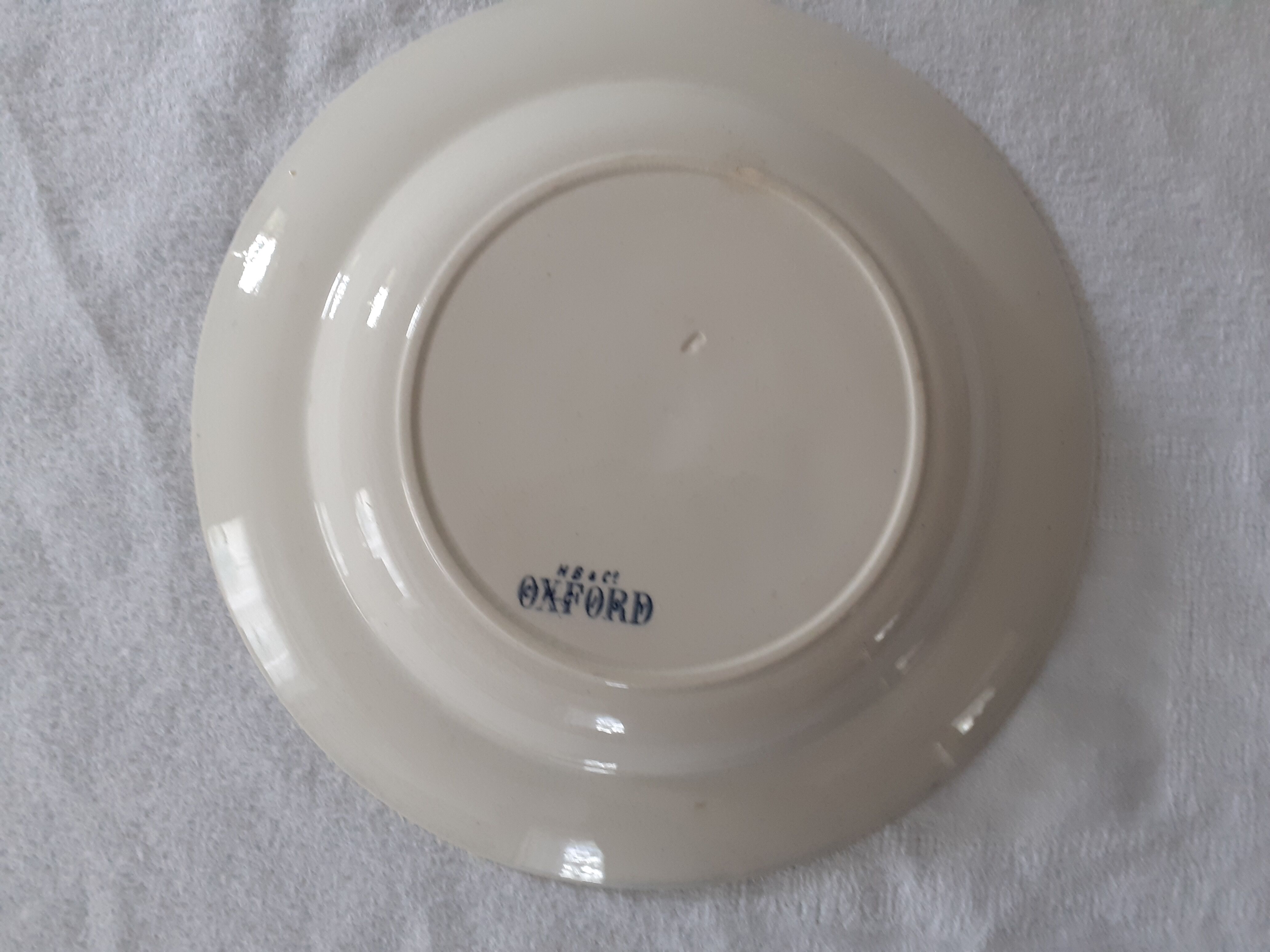 Assiette faience ancienne H B & Cie choisy le roy modèle Oxford décor oiseau  bleu