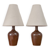 Paire de lampes en grès années 60