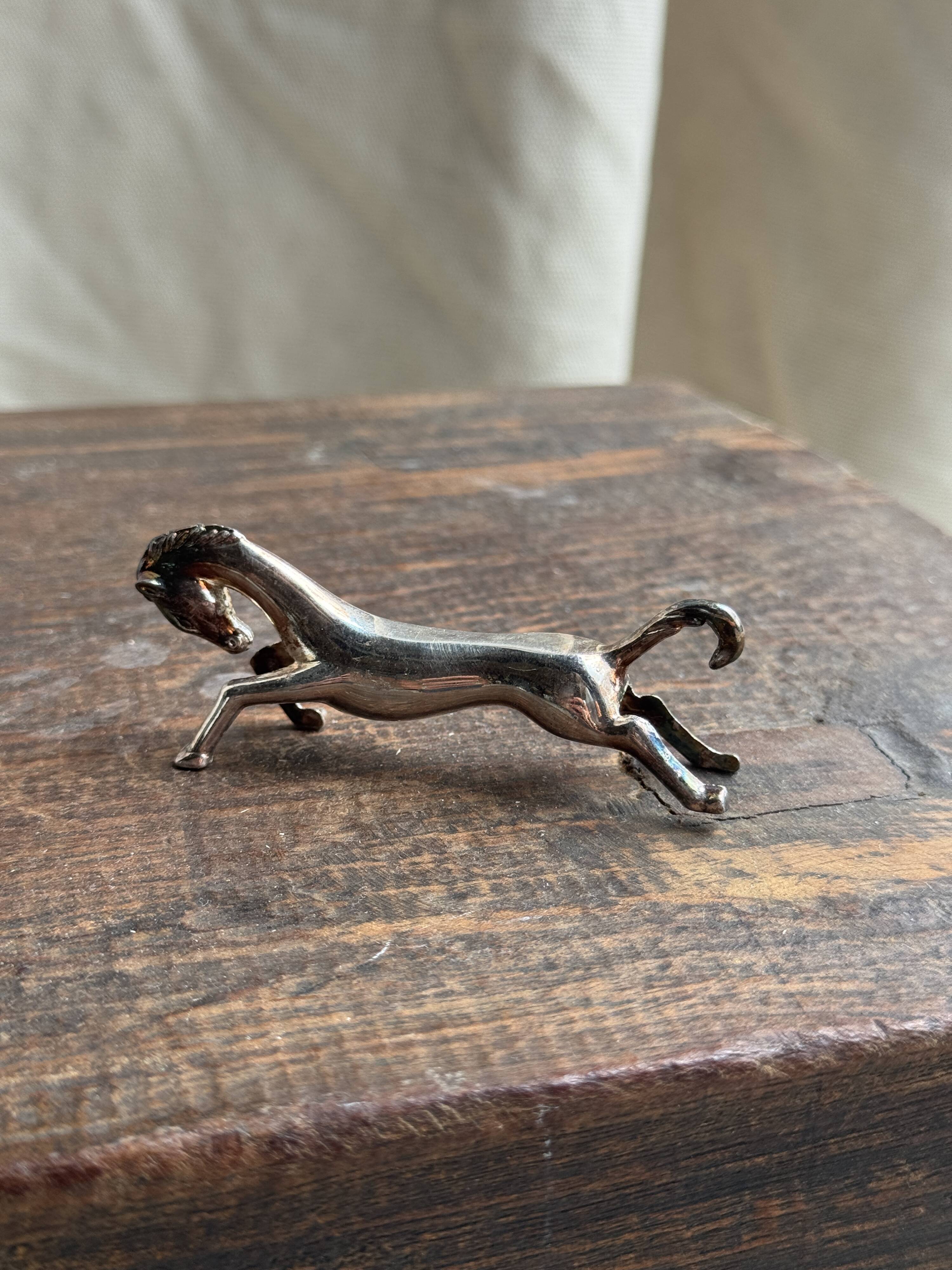 Set of 6 silver-plated horse knife rests L8 H2