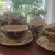 Large ceramic tea service signed Vallauris, vintage 1960.