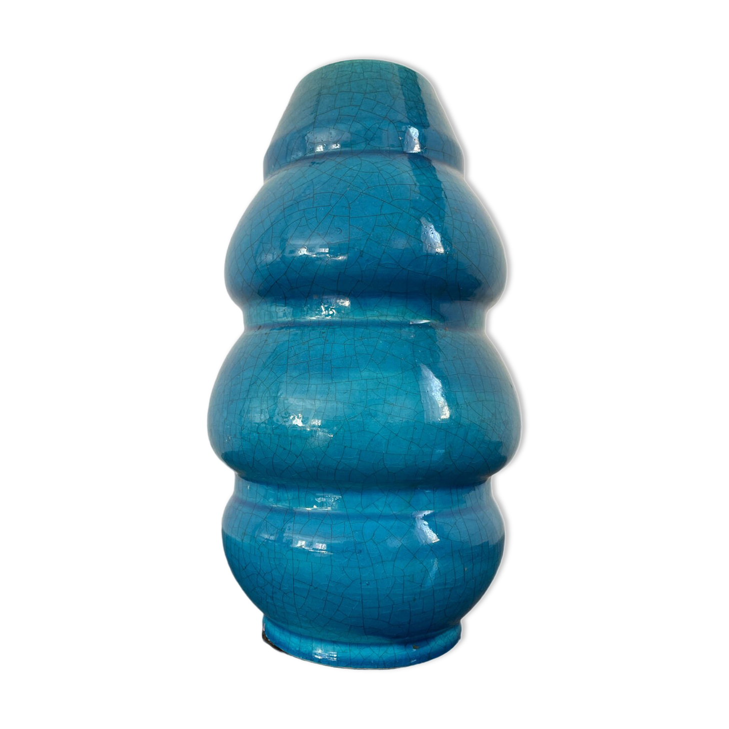Cracked Art Deco ceramic vase Francis Bichoff