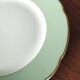 12 flat plates Villeroy & Boch Mettlach celadon green and vintage gold 1960s