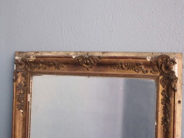 Mirror restoration Golden stucco rectangle 137 x 89 cm