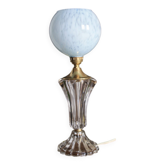Lampe en cristal et verre de Clichy