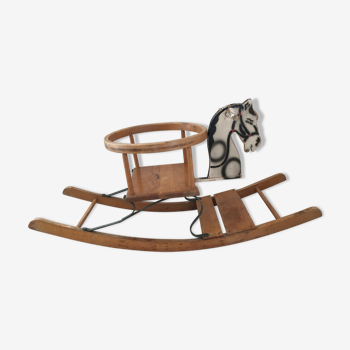 Vintage wooden rocking horse