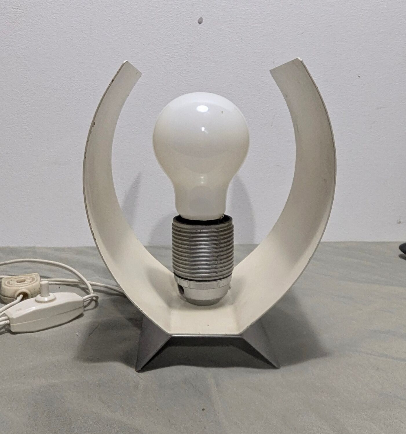Table Lamp Space Age Design Vintage 70s Brushed Aluminium