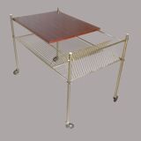 Vintage coffee table with rack Serving trolley on wheels