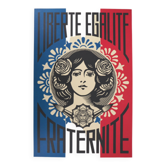 Shepard Fairey (Obey Giant): Liberty, Equality, Fraternity - Signed lithograph