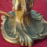Lampe Art Nouveau en bronze, style Rocaille