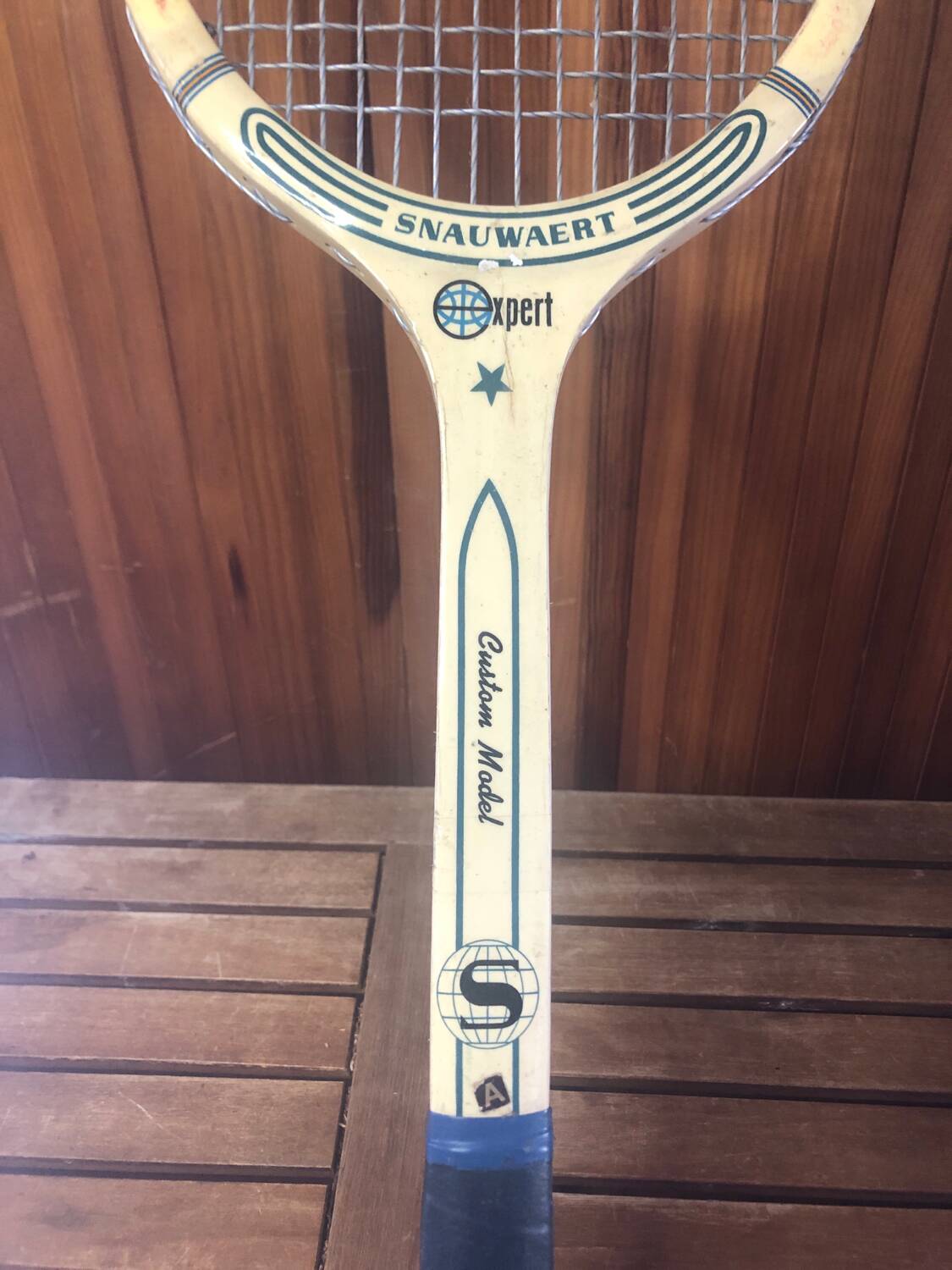 Old snauwaert expert tennis racket wood + zéphyr cross