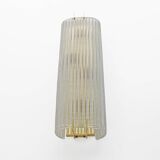 Pair of Modern Italian Brass and Murano Glass Textured Wall Sconces