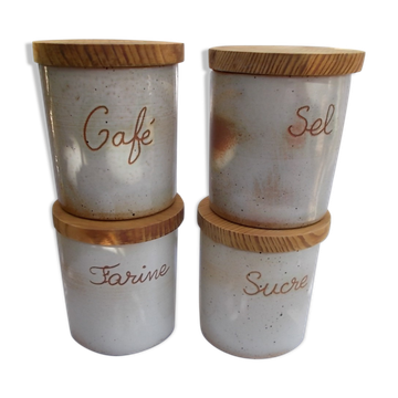 Ensemble 4 pots grès