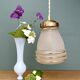 Suspension globe antique Art Deco in frosted white and gold glass.