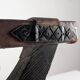 Colonial Curule Stool in Leather and Wrought Iron, Mexico, 1940s