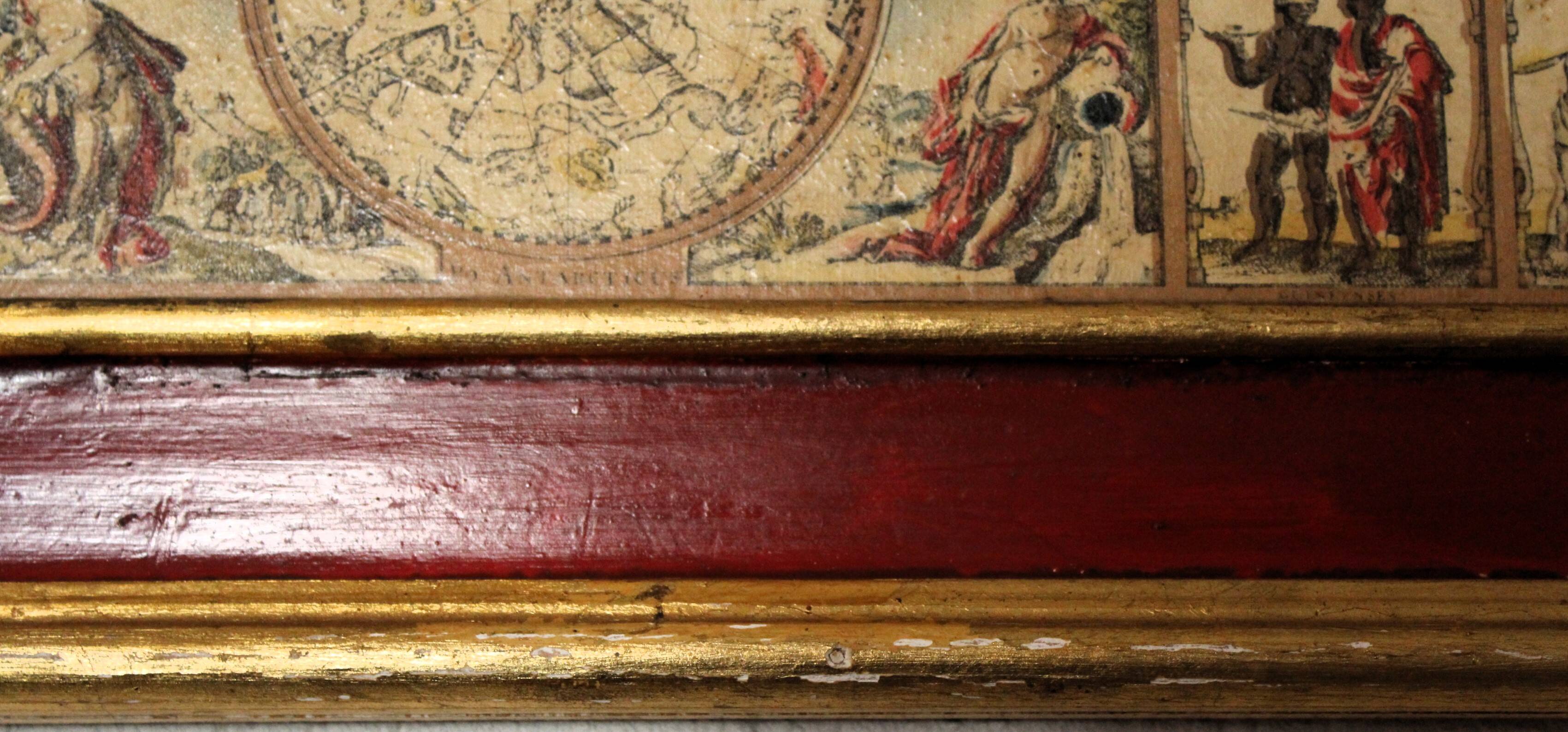 Cadre planisphère vintage reproduction XVIIème