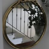 Vintage English brass mirror mid-20th century