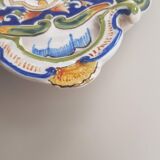 Plate with handles in faience of rouen