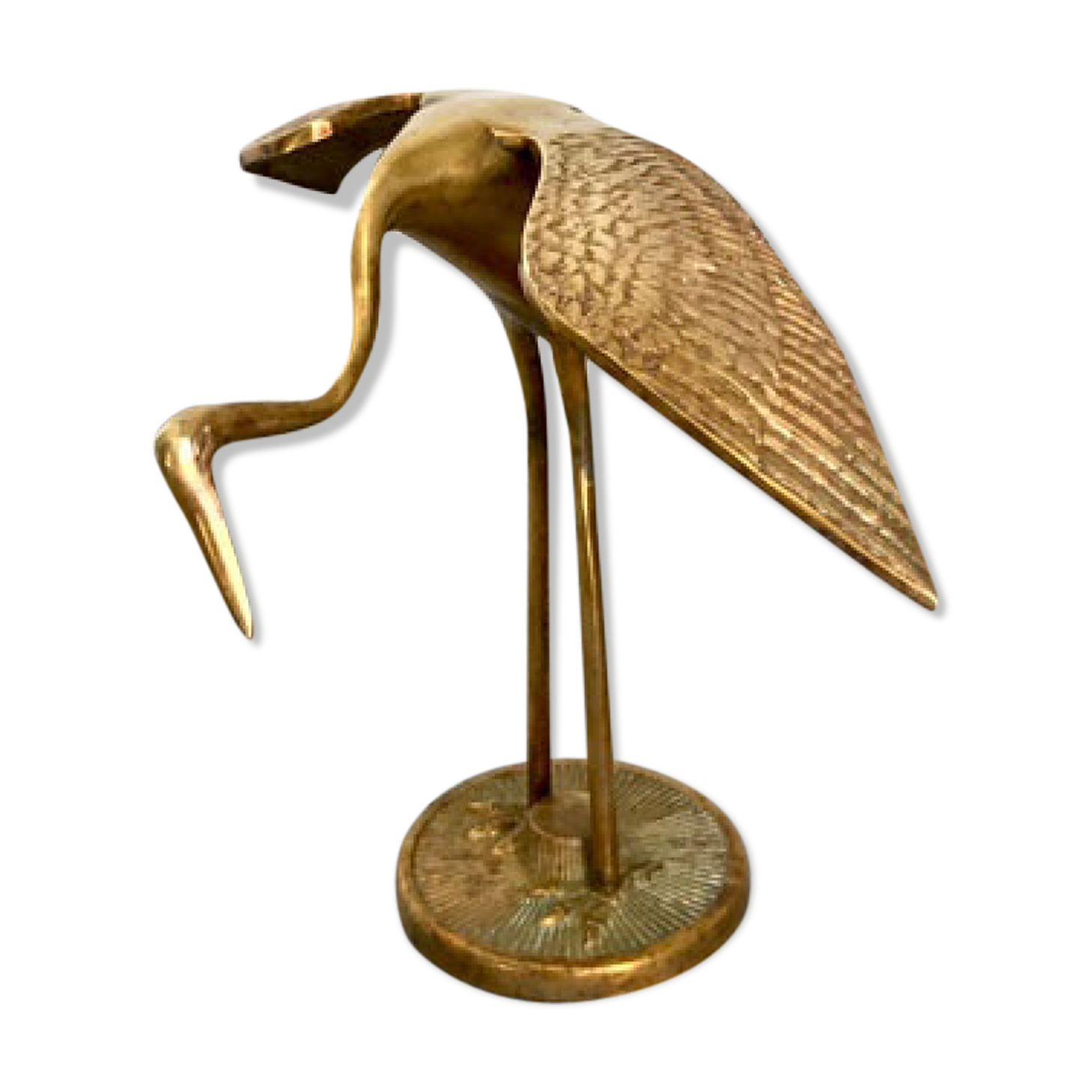 Vintage brass heron