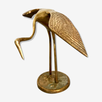 Vintage brass heron