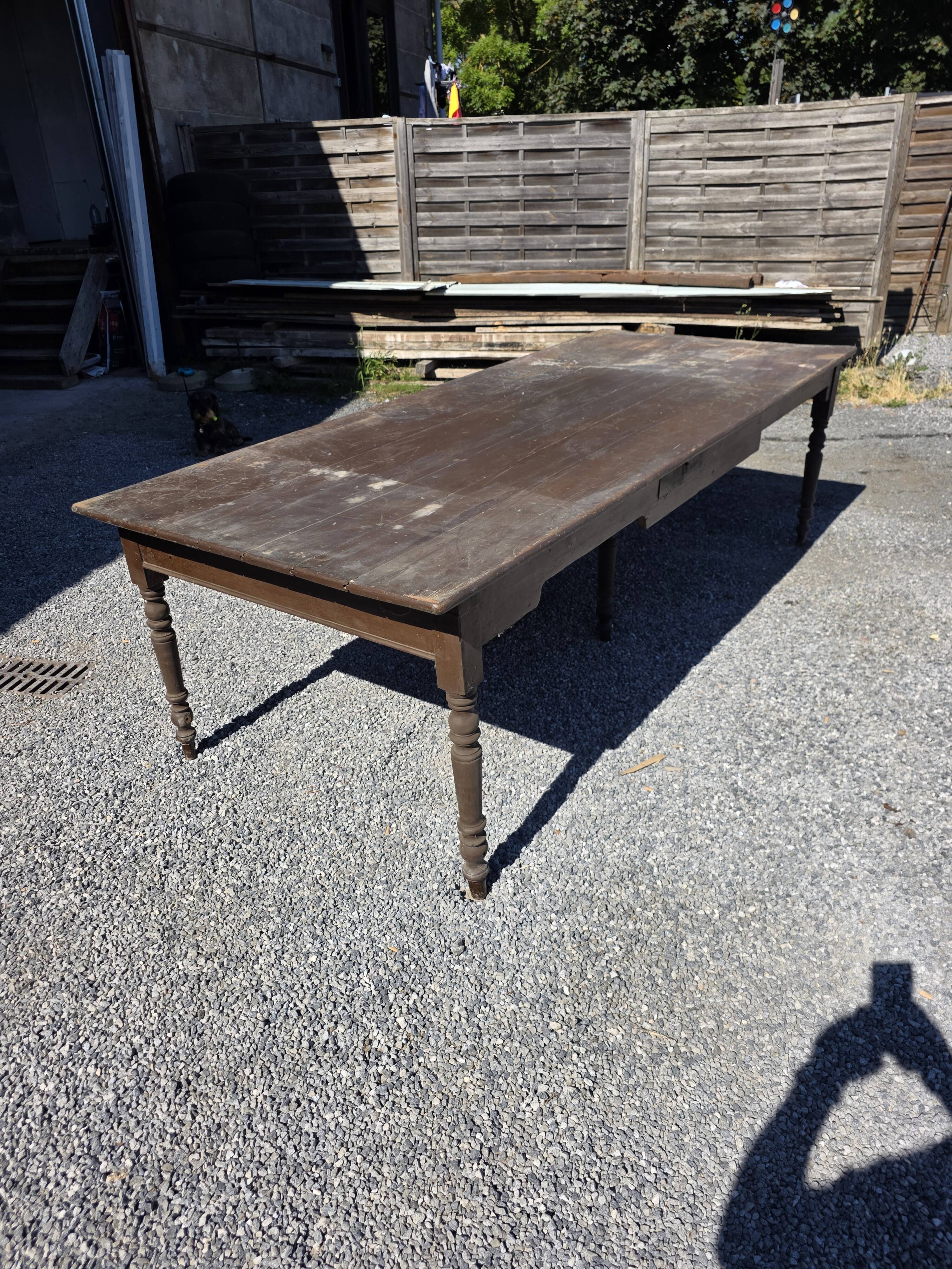 Table de ferme ancienne XXL , 268 × 110cm