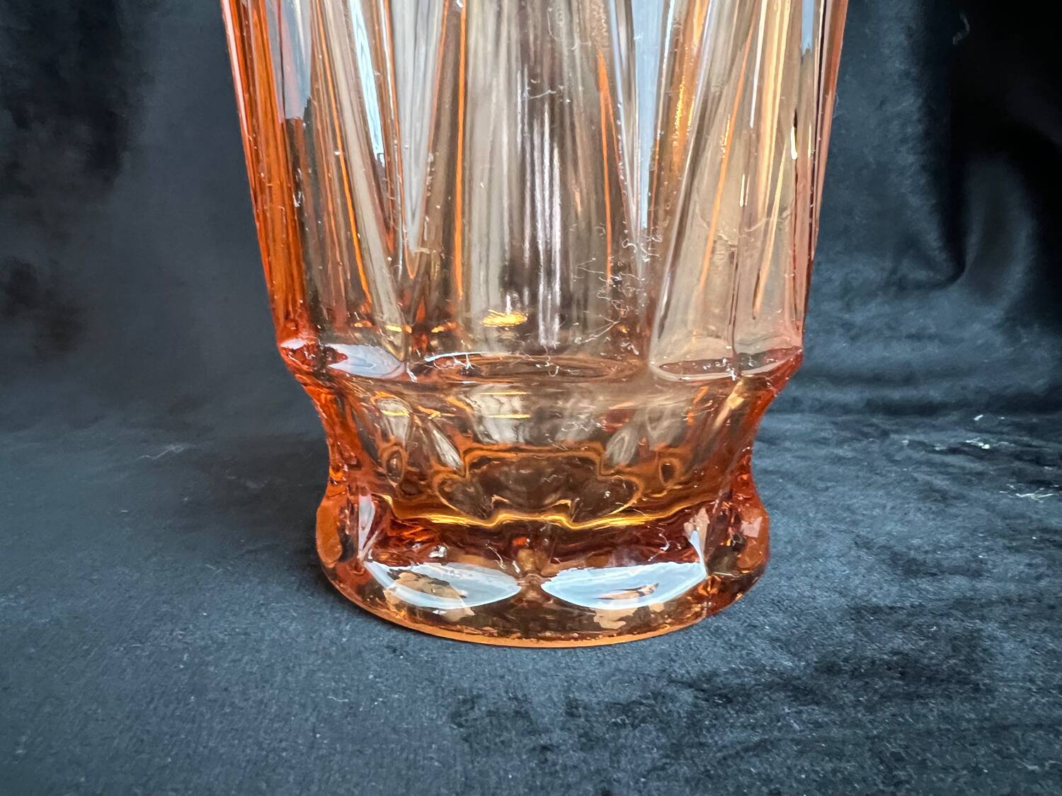 Old large pink glass vase circa 1960