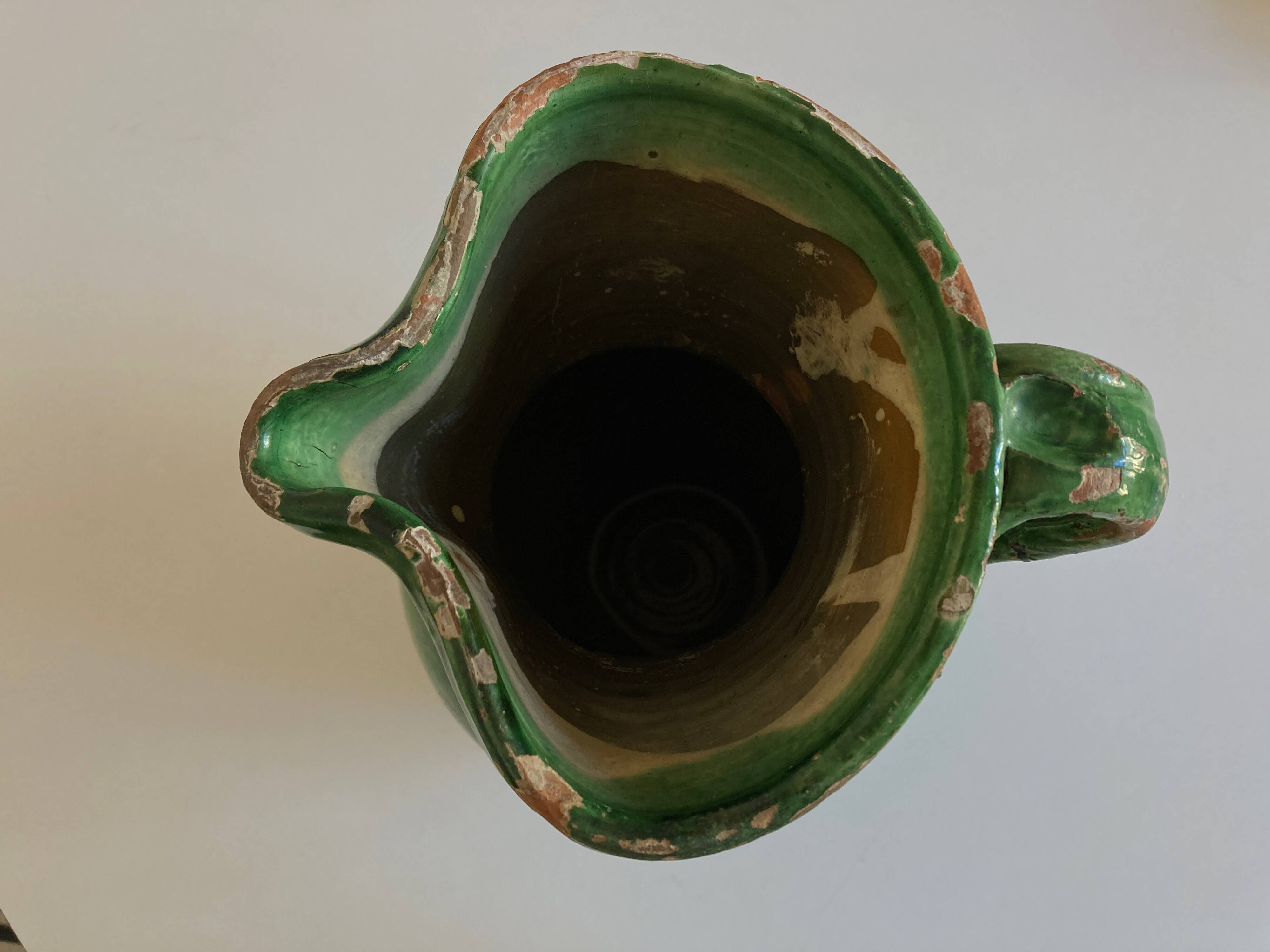 Farmhouse pitcher vase varnished earth popular art south 1950