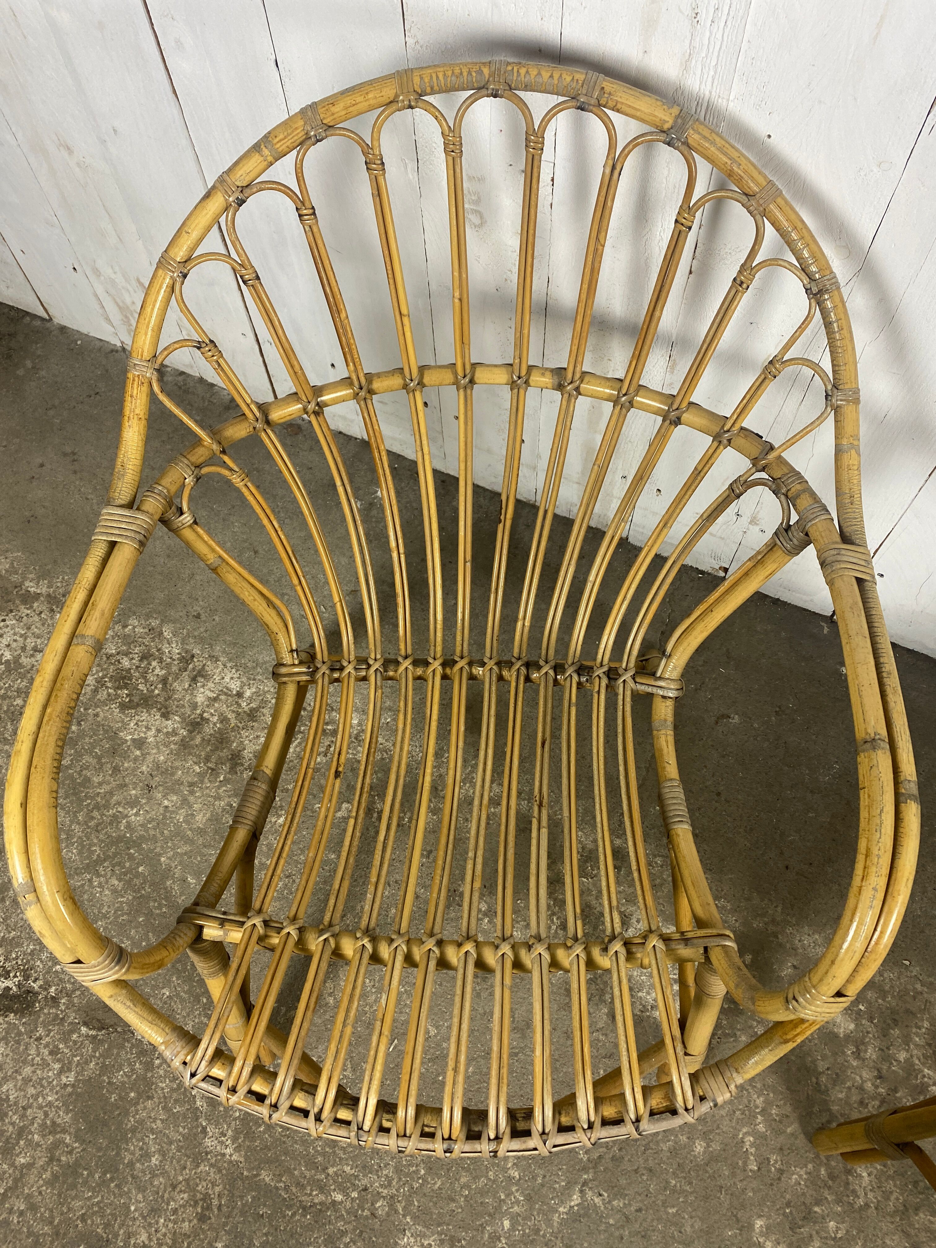 Paire de fauteuils rotin