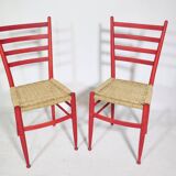 Mid-Century Italian Dining Chairs with Woven Seats, Set of 6, 1960s–70s