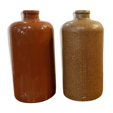 Lot de 2 bouteille en grès