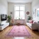 Moroccan pink sabra rug 100x150 cm – handwoven cactus silk wall hanging