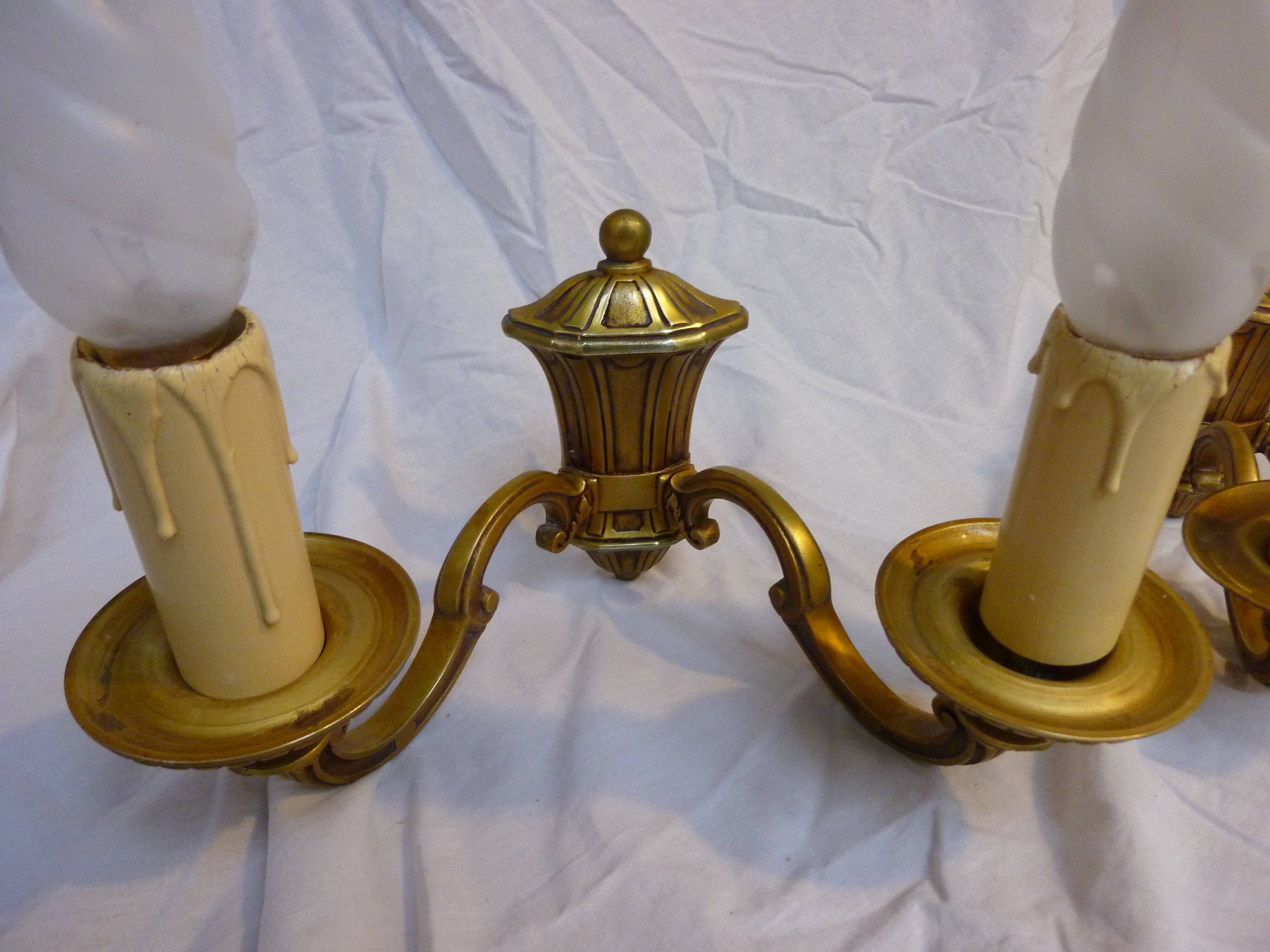 Two sconces Lucien Gau in bronze