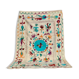 White blue multicoloured kilim suzani rug – 240x170 cm