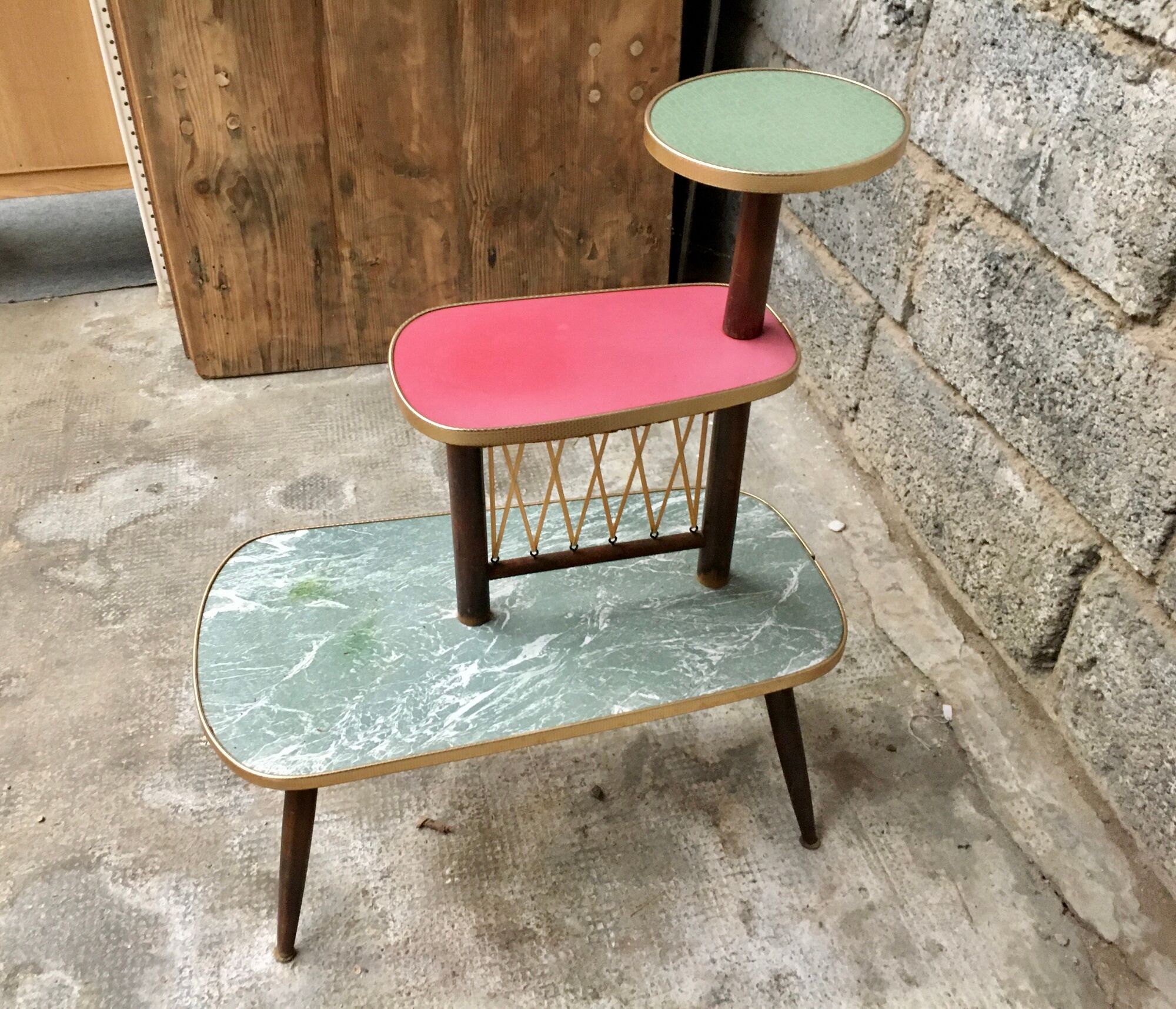 Porte plantes guéridon arbre formica 1950 vintage - rétro
