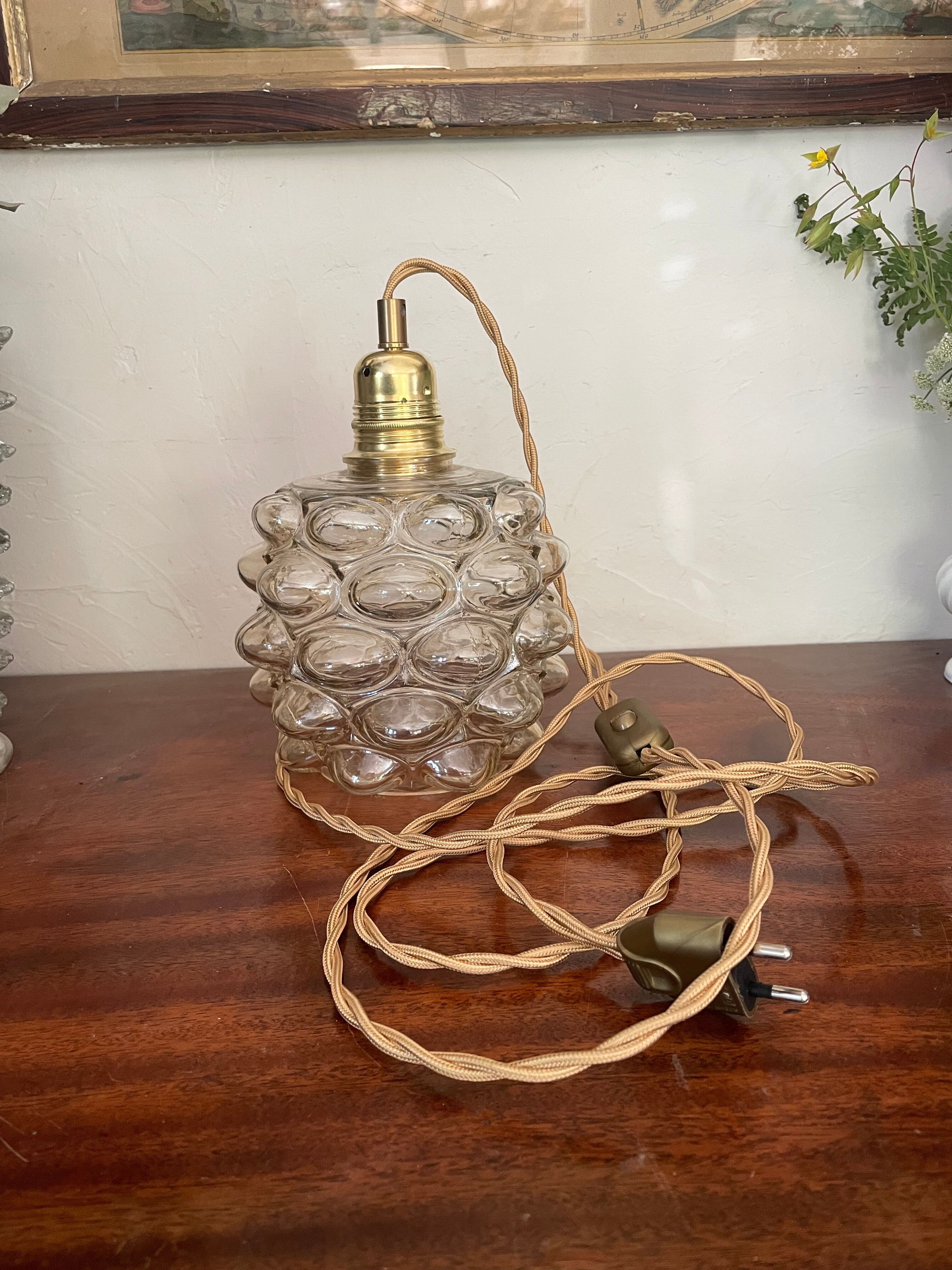 Amber glass pendant lamp Helena Tynell