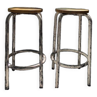 Pair of high stools / bar / workshop / industrial design