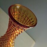 Vintage Ancien Vase En Verre d'Empoli Pointes Diamant