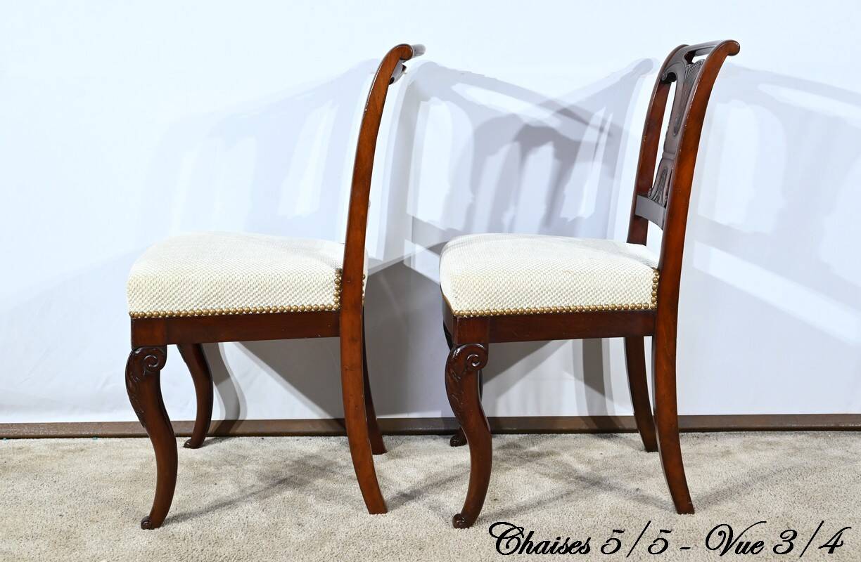 Suite of 5 Cuban Mahogany Chairs, Restoration Period – Early 19th Century